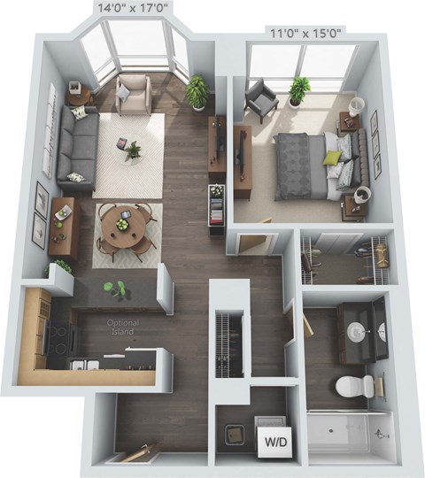 Clayton Floor Plan at Clayton On The Park, Clayton, Missouri